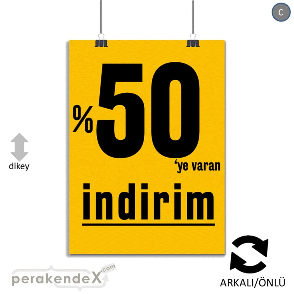 yüzde 50 ye varan indirim SERT PLASTİK POSTER -dikdörtgen,çift yön baskı
