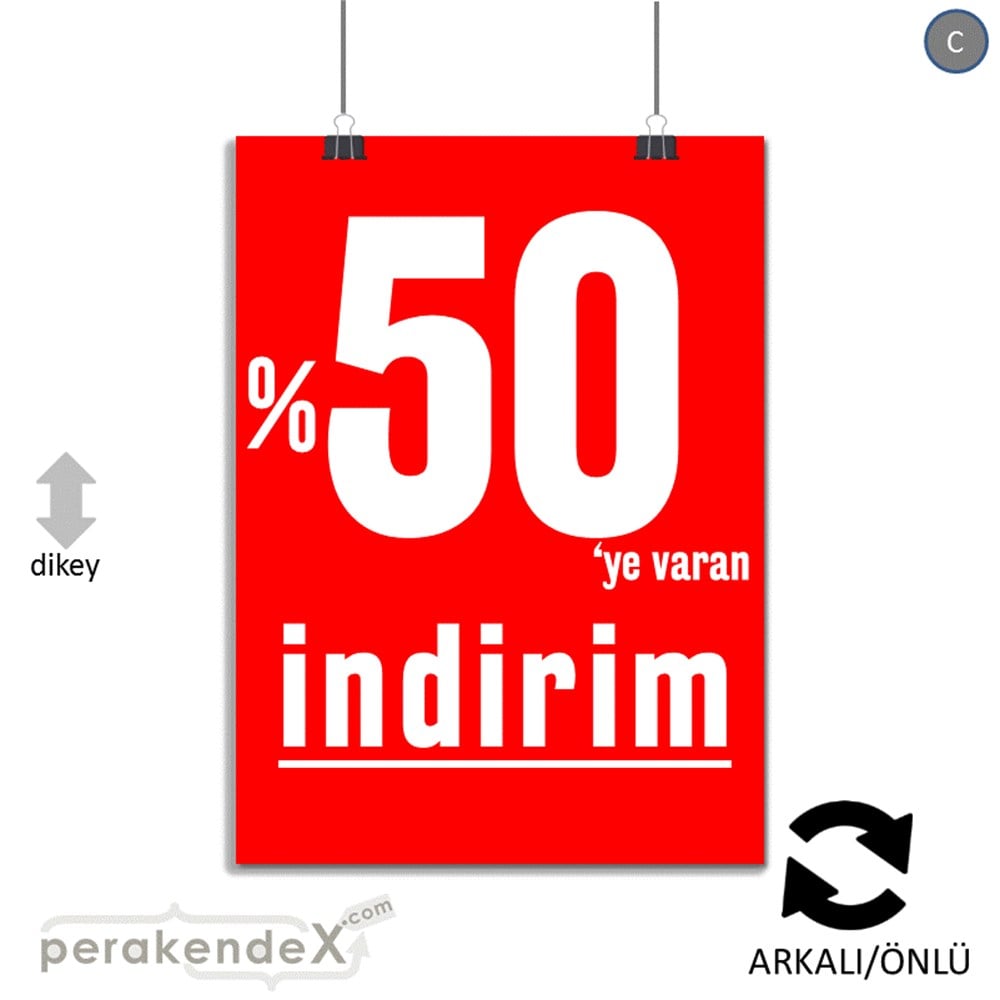 yüzde 50 ye varan indirim SERT PLASTİK POSTER -dikdörtgen,çift yön baskı
