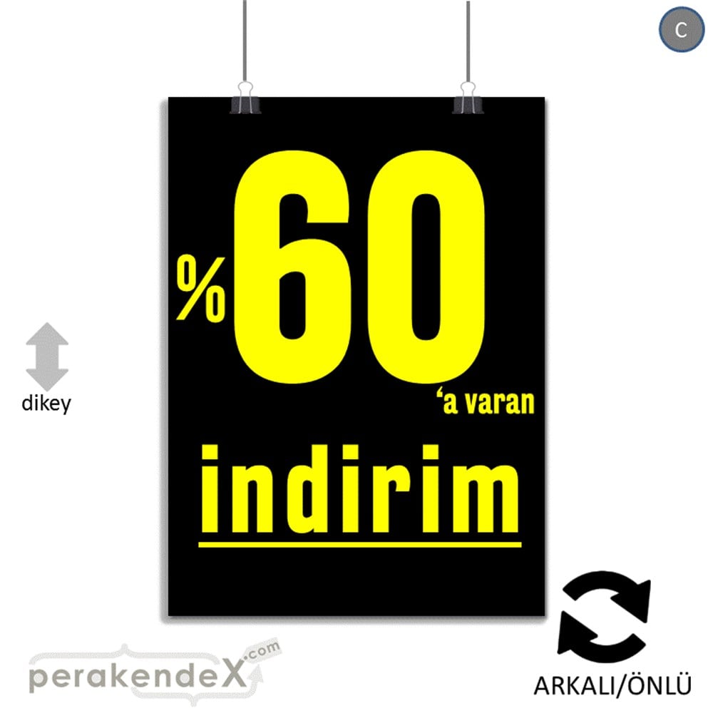 yüzde 60 a varan indirim SERT PLASTİK POSTER -dikdörtgen,çift yön baskı