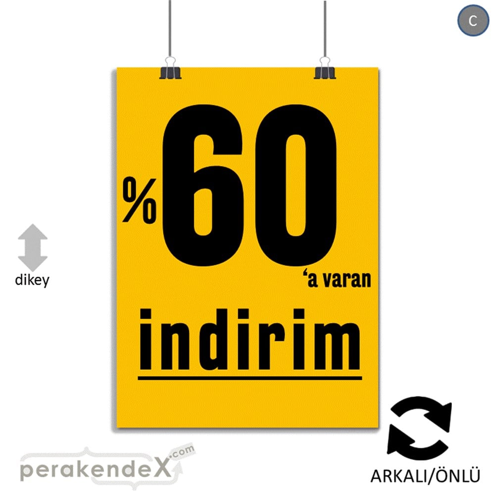 yüzde 60 a varan indirim SERT PLASTİK POSTER -dikdörtgen,çift yön baskı