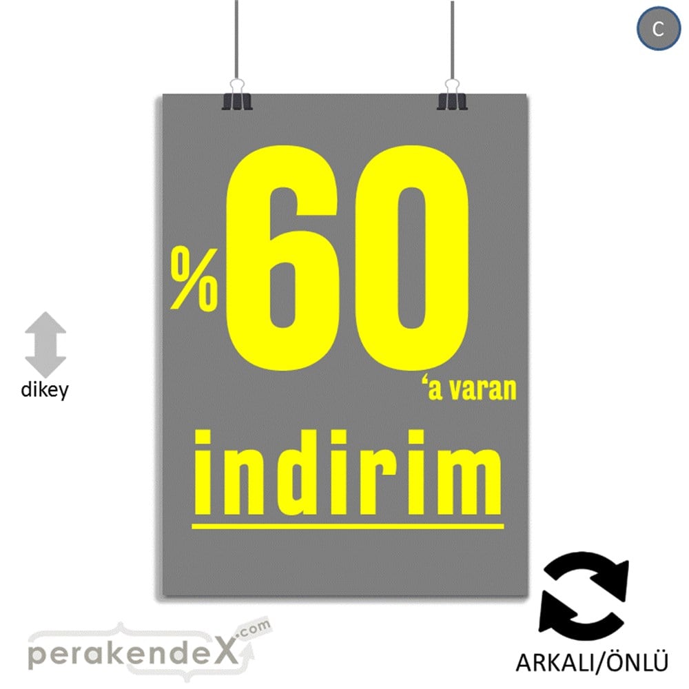 yüzde 60 a varan indirim SERT PLASTİK POSTER -dikdörtgen,çift yön baskı