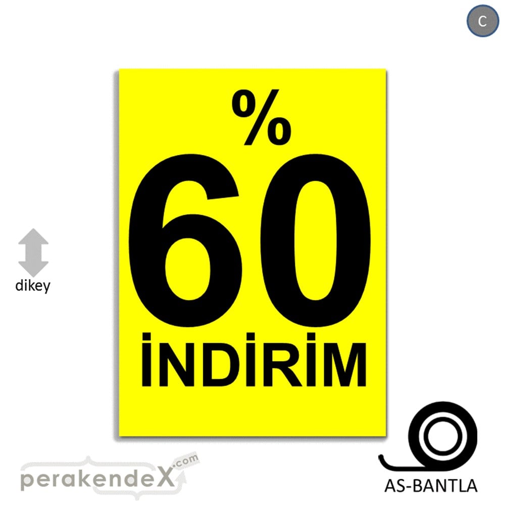 yüzde 60 indirim POSTERİ -dikdörtgen,tek yön baskı