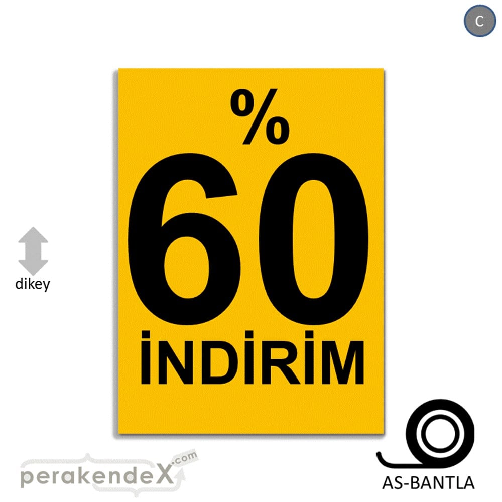 yüzde 60 indirim POSTERİ -dikdörtgen,tek yön baskı