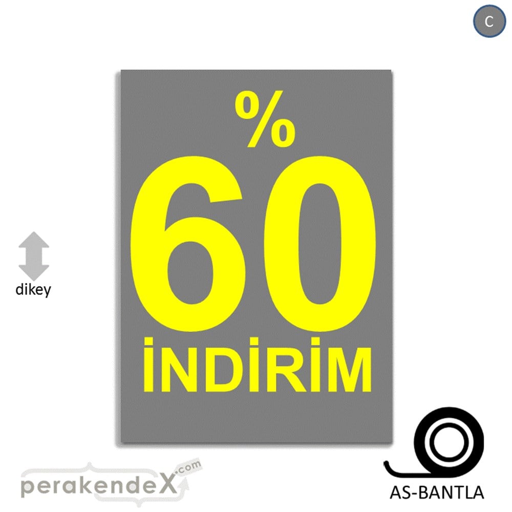 yüzde 60 indirim POSTERİ -dikdörtgen,tek yön baskı