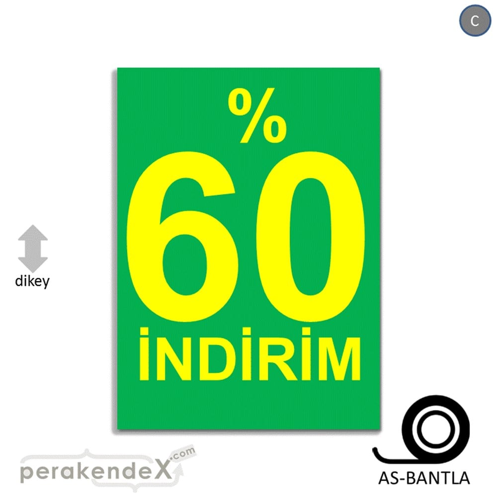 yüzde 60 indirim POSTERİ -dikdörtgen,tek yön baskı