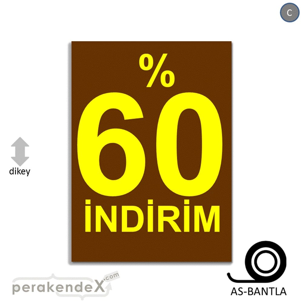 yüzde 60 indirim POSTERİ -dikdörtgen,tek yön baskı