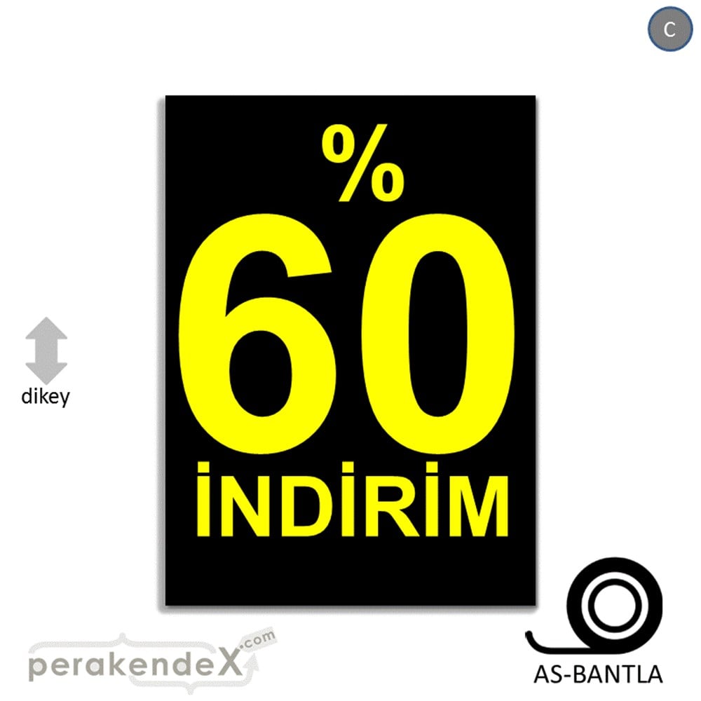 yüzde 60 indirim POSTERİ -dikdörtgen,tek yön baskı