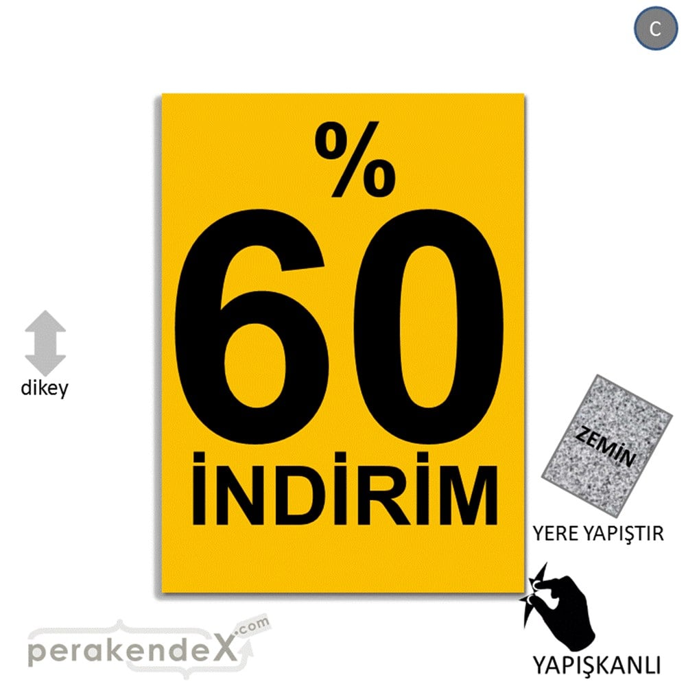 yüzde 60 indirim YER ZEMİNE YAPIŞIR -dikdörtgen,tek yön baskı
