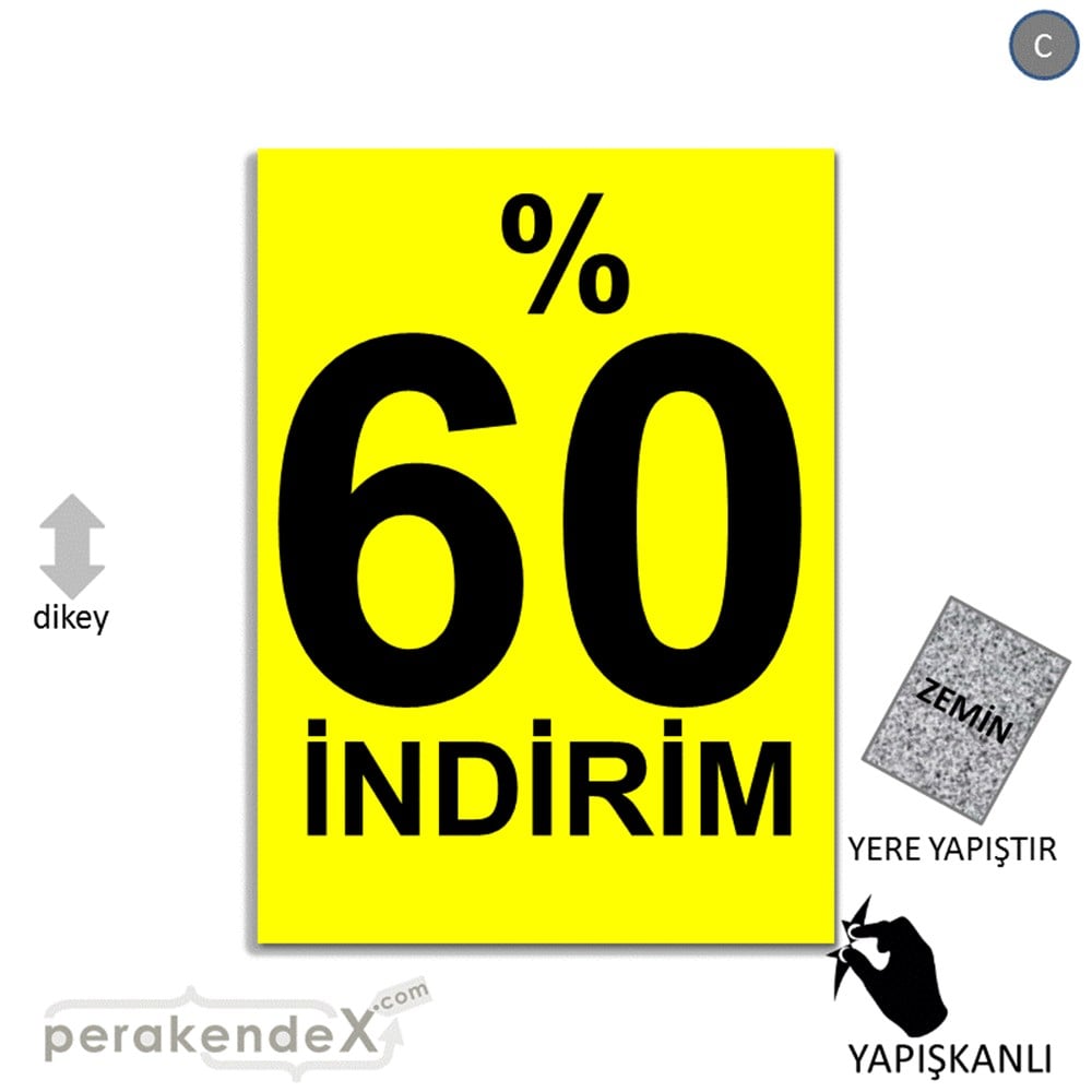 yüzde 60 indirim YER ZEMİNE YAPIŞIR -dikdörtgen,tek yön baskı
