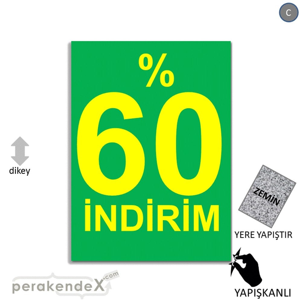 yüzde 60 indirim YER ZEMİNE YAPIŞIR -dikdörtgen,tek yön baskı