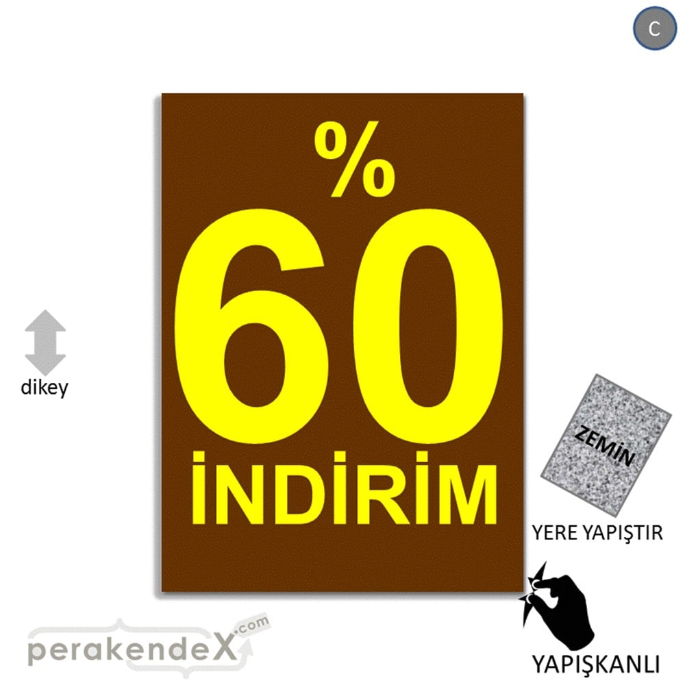 yüzde 60 indirim YER ZEMİNE YAPIŞIR -dikdörtgen,tek yön baskı