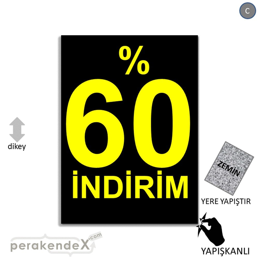 yüzde 60 indirim YER ZEMİNE YAPIŞIR -dikdörtgen,tek yön baskı