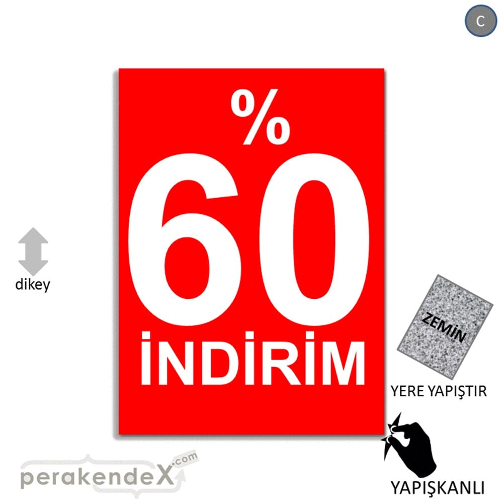 yüzde 60 indirim YER ZEMİNE YAPIŞIR -dikdörtgen,tek yön baskı