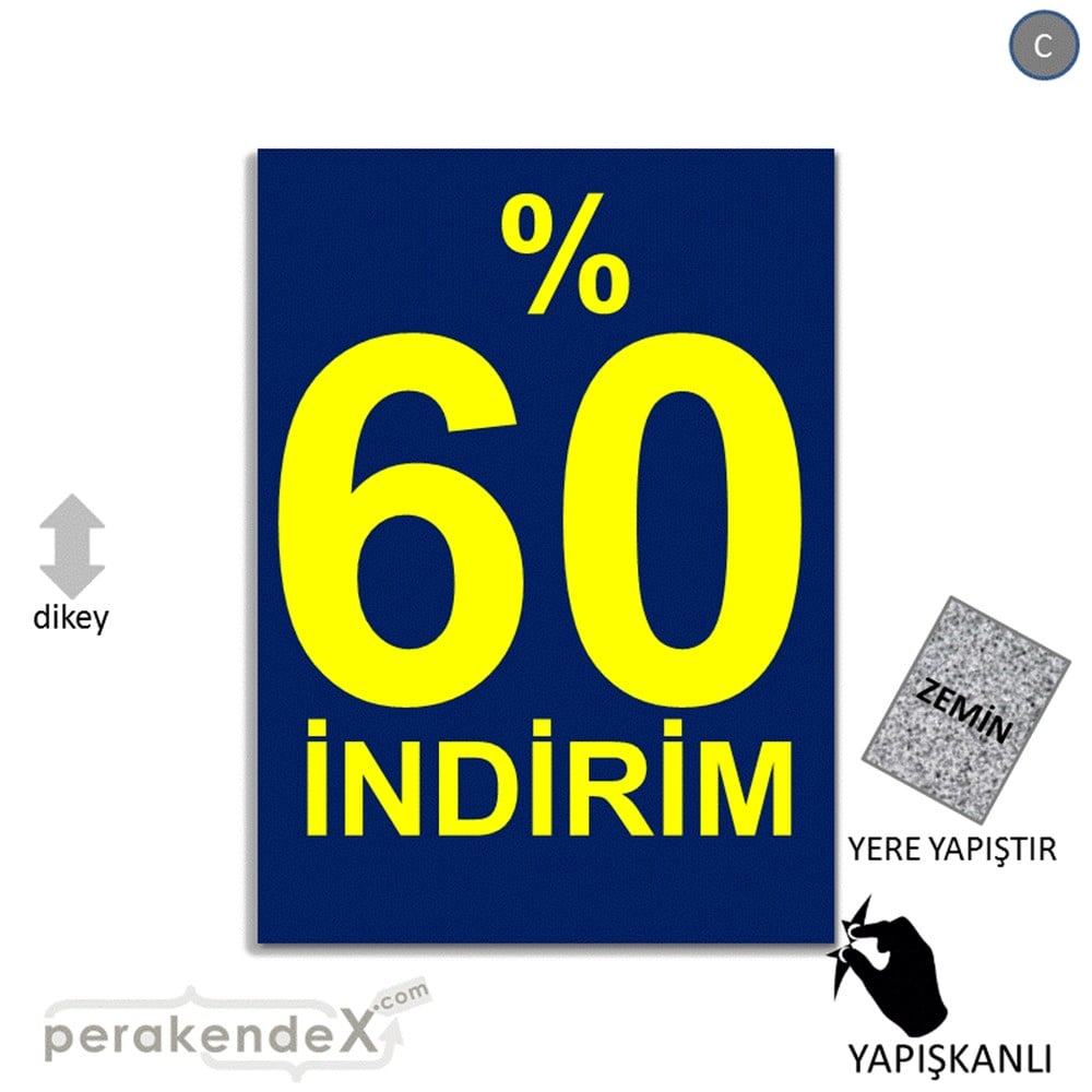 yüzde 60 indirim YER ZEMİNE YAPIŞIR -dikdörtgen,tek yön baskı