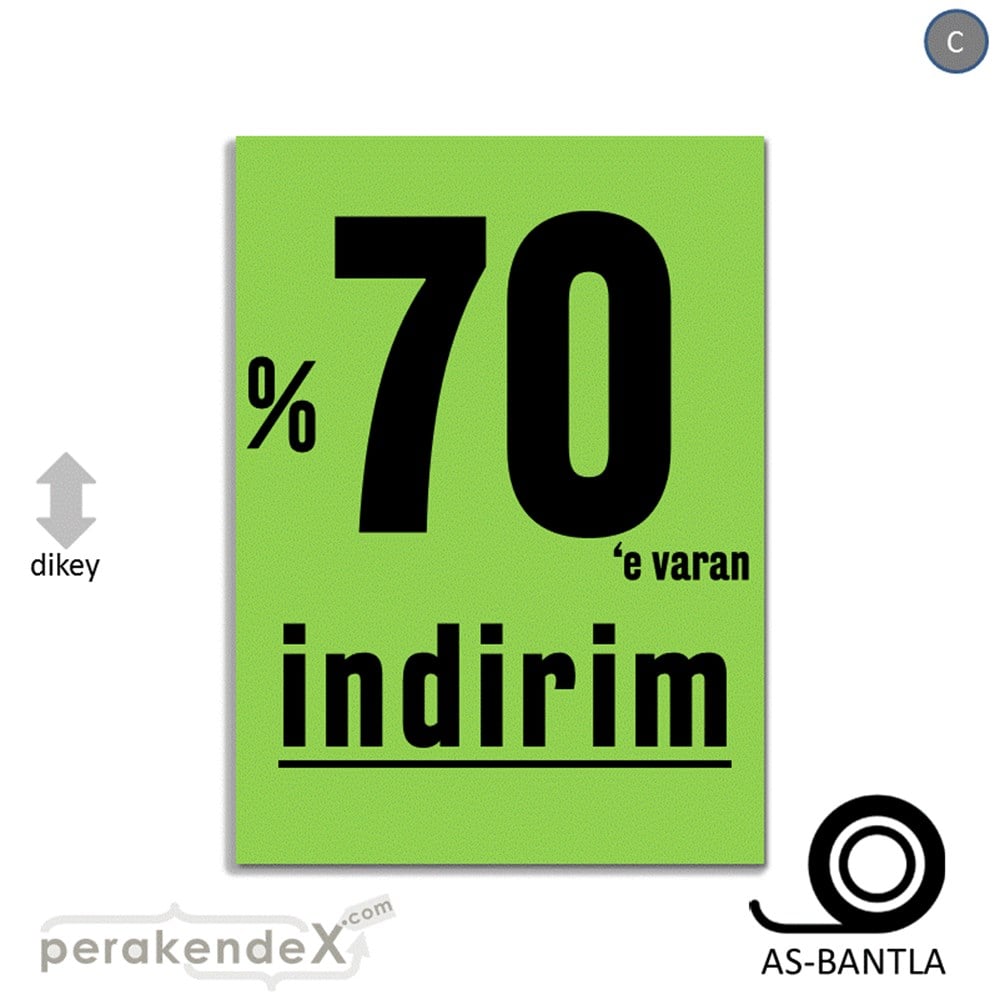yüzde 70 e varan indirim POSTERİ -dikdörtgen,tek yön baskı