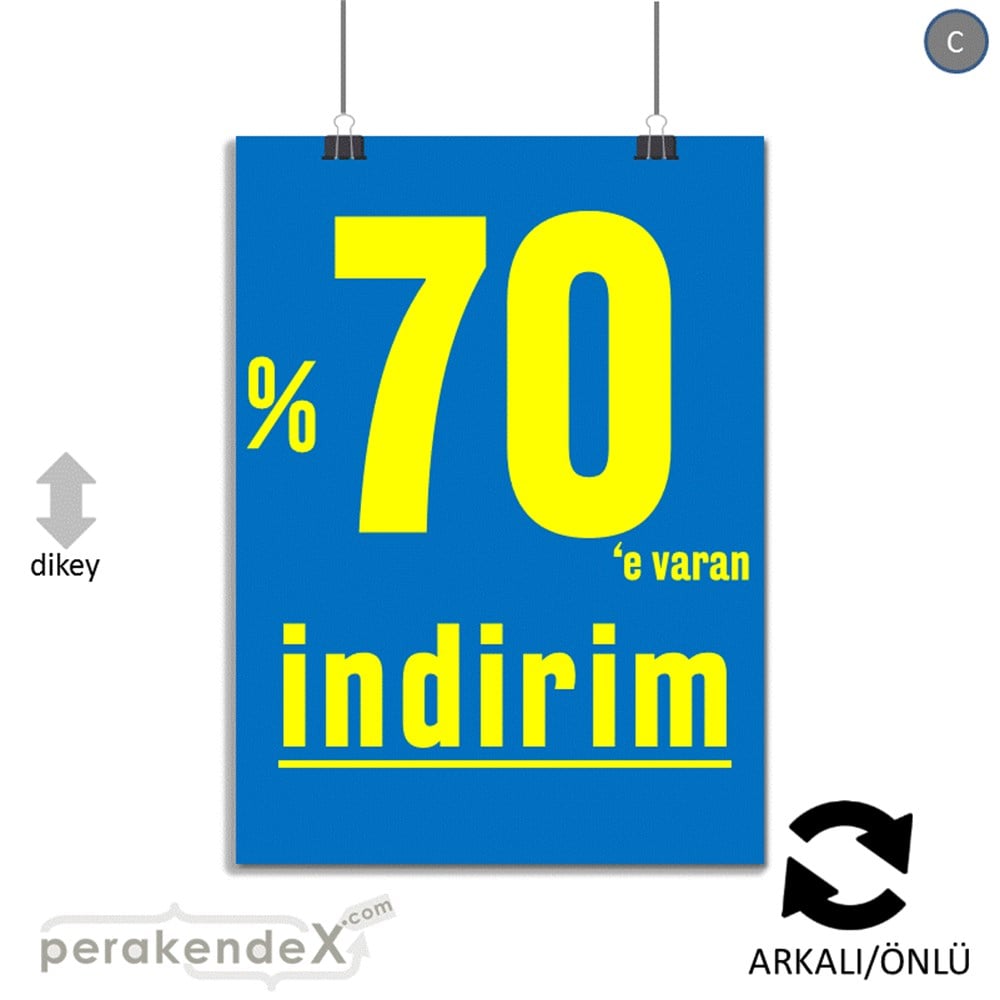 yüzde 70 e varan indirim POSTERİ -dikdörtgen,çift yön baskı