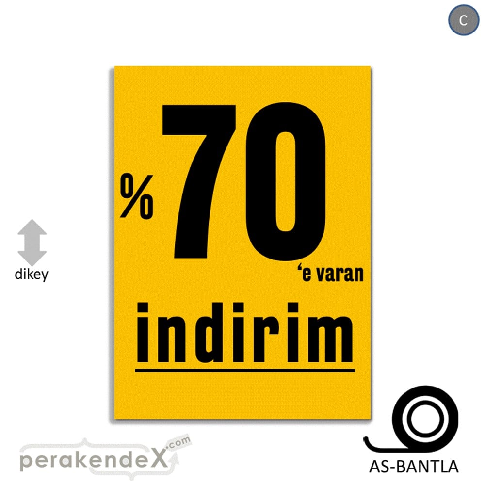 yüzde 70 e varan indirim POSTERİ -dikdörtgen,tek yön baskı