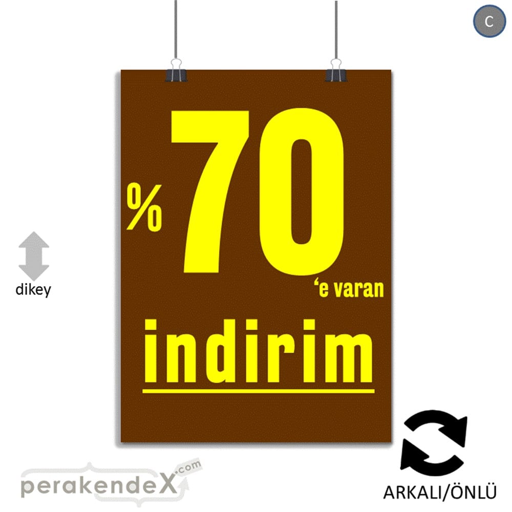 yüzde 70 e varan indirim POSTERİ -dikdörtgen,çift yön baskı