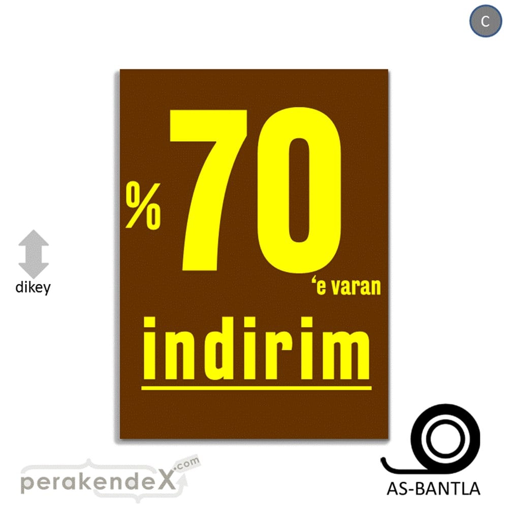 yüzde 70 e varan indirim POSTERİ -dikdörtgen,tek yön baskı