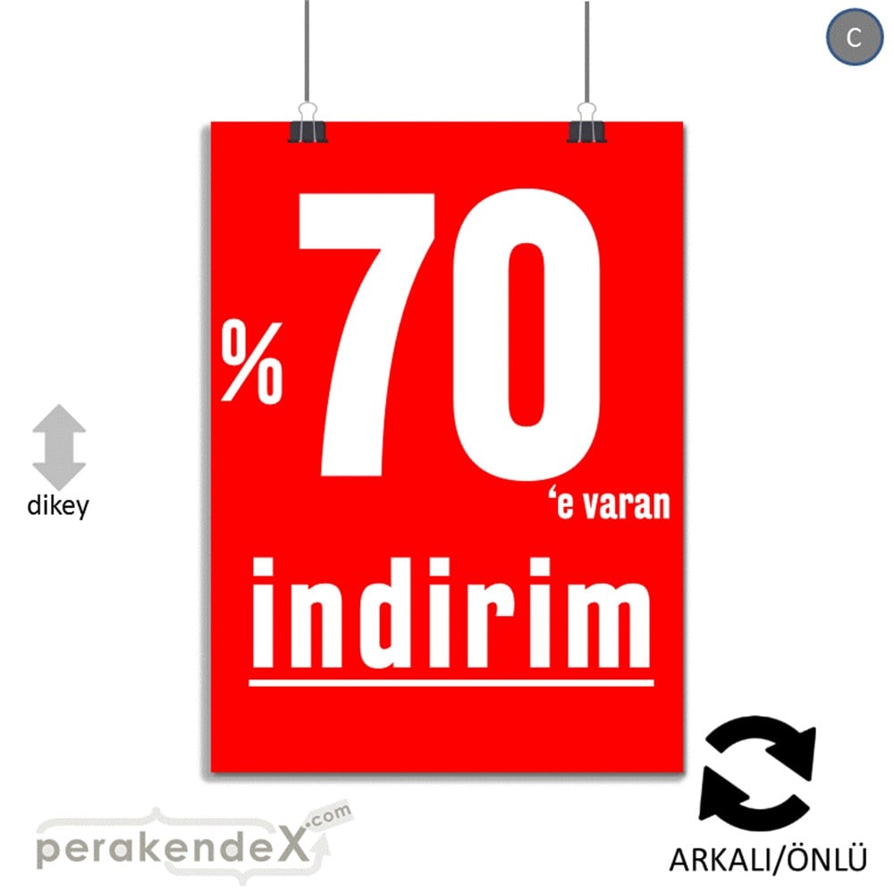 yüzde 70 e varan indirim POSTERİ -dikdörtgen,çift yön baskı