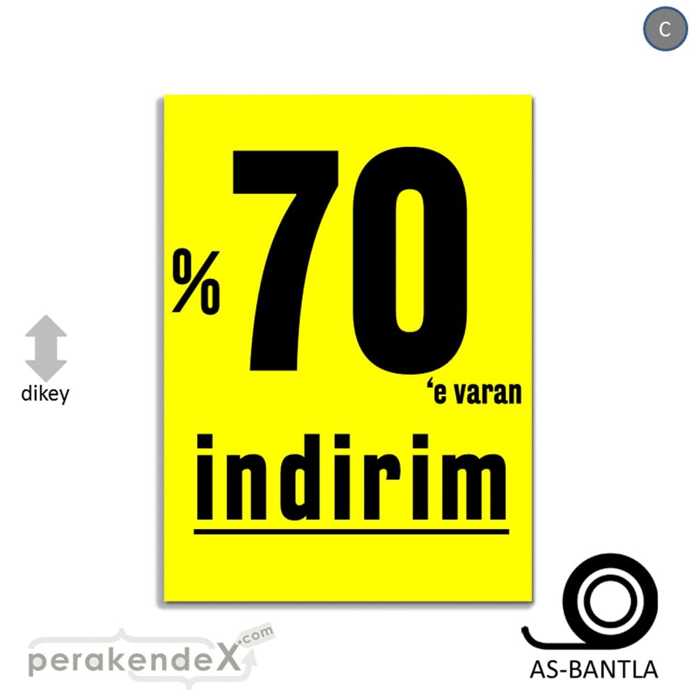 yüzde 70 e varan indirim POSTERİ -dikdörtgen,tek yön baskı