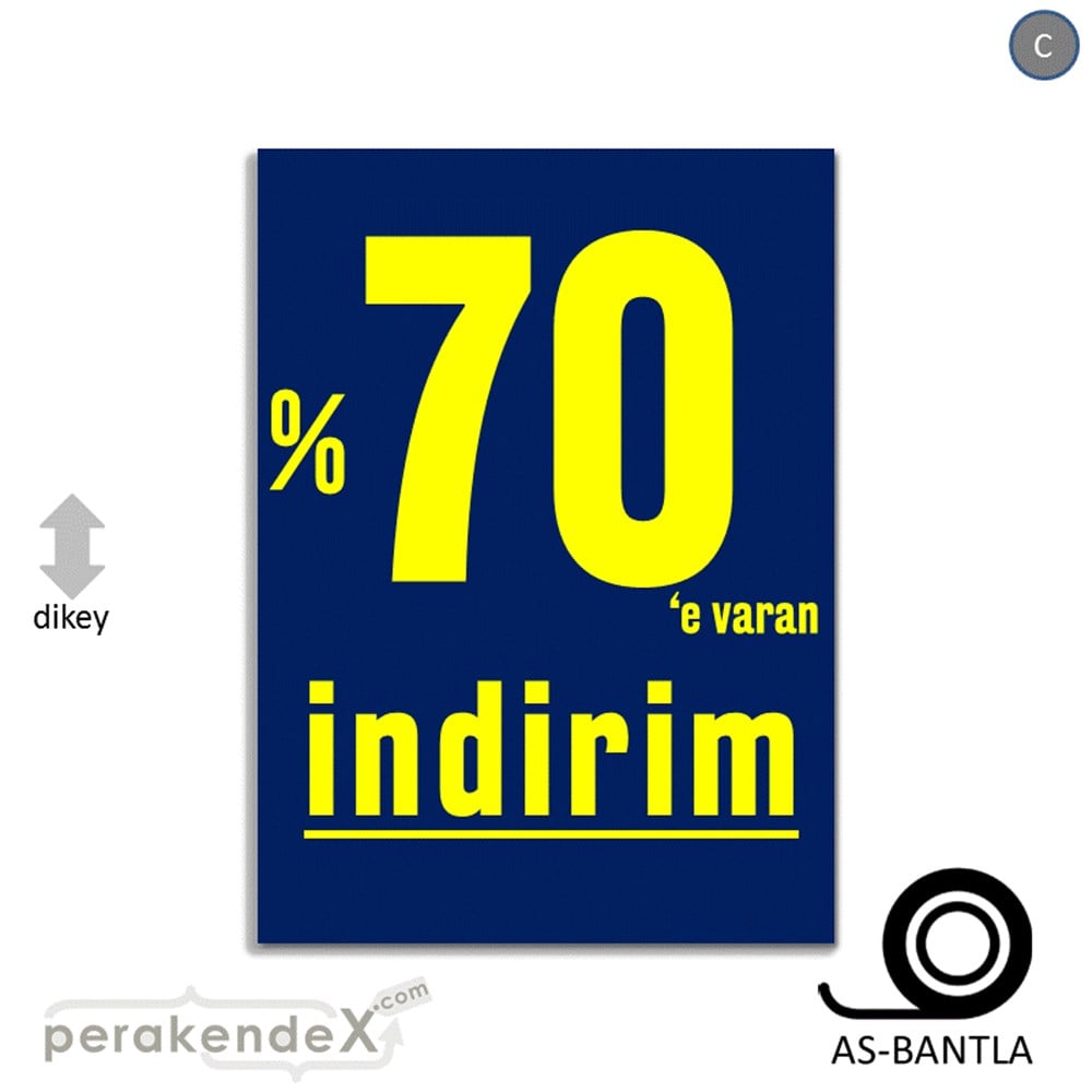 yüzde 70 e varan indirim POSTERİ -dikdörtgen,tek yön baskı