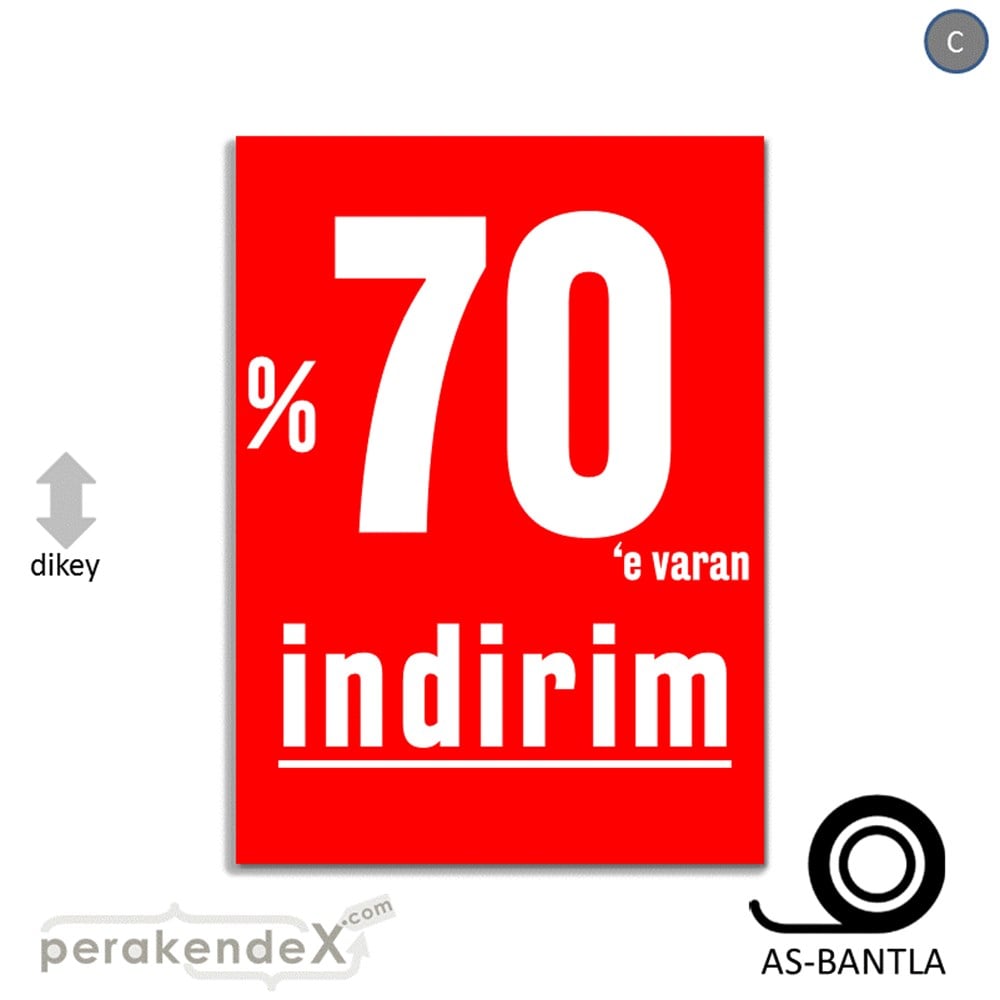 yüzde 70 e varan indirim POSTERİ -dikdörtgen,tek yön baskı