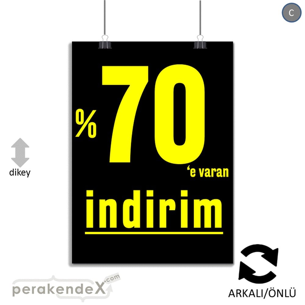 yüzde 70 e varan indirim POSTERİ -dikdörtgen,çift yön baskı