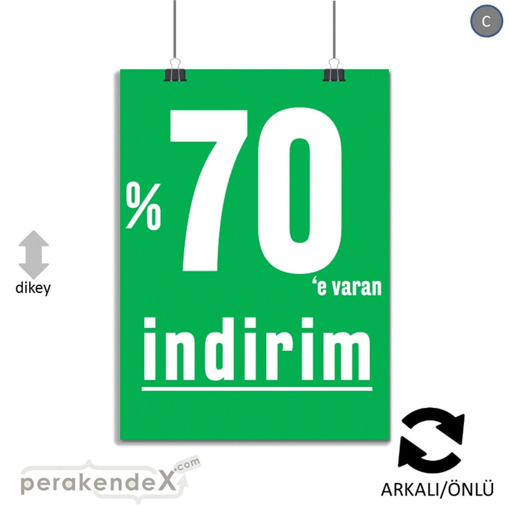 yüzde 70 e varan indirim POSTERİ -dikdörtgen,çift yön baskı