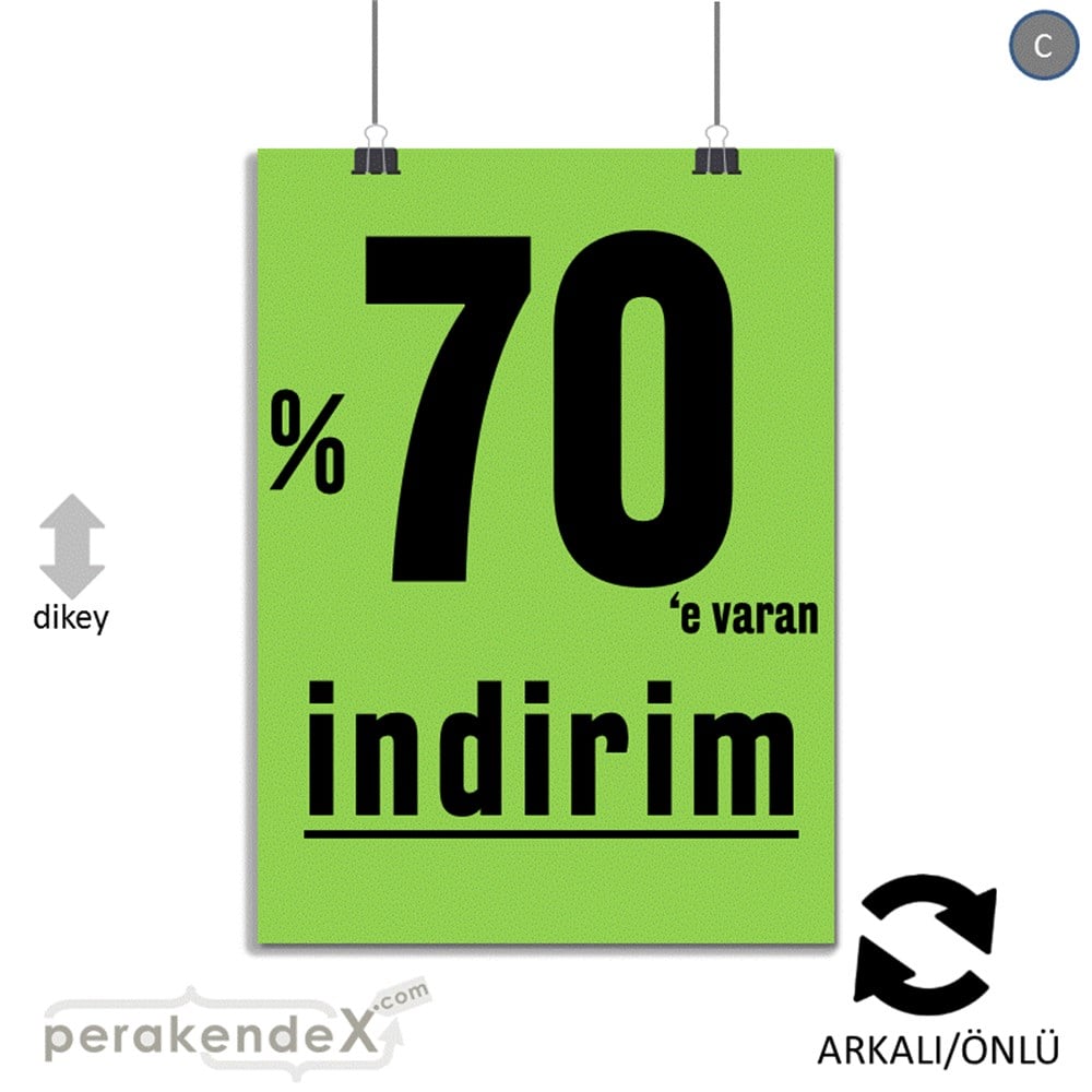 yüzde 70 e varan indirim POSTERİ -dikdörtgen,çift yön baskı