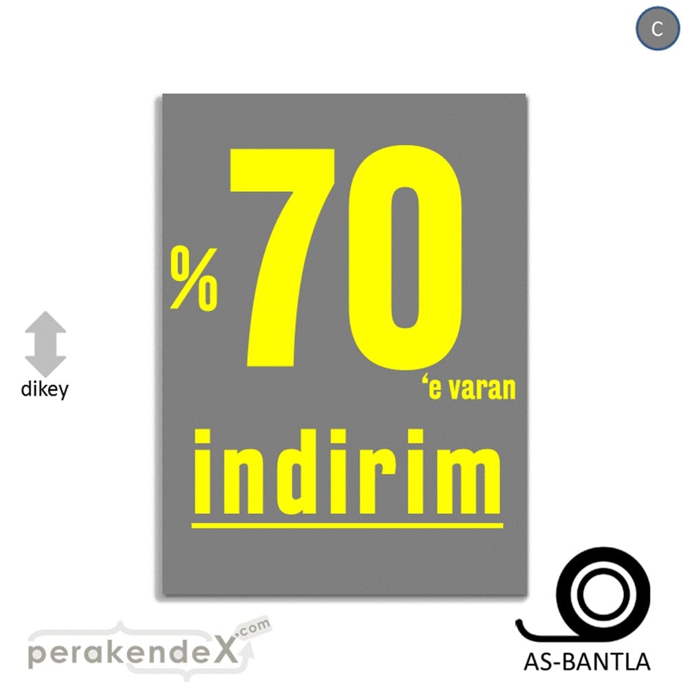 yüzde 70 e varan indirim POSTERİ -dikdörtgen,tek yön baskı