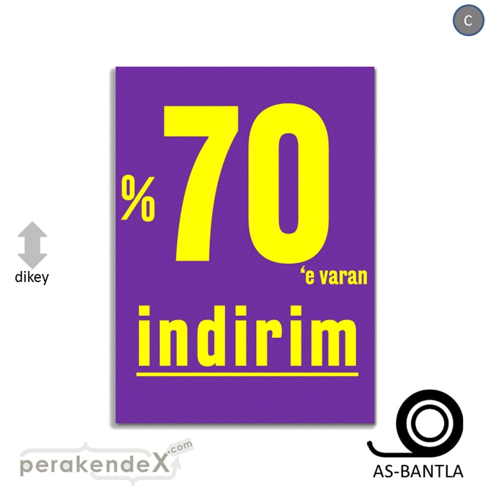 yüzde 70 e varan indirim POSTERİ -dikdörtgen,tek yön baskı