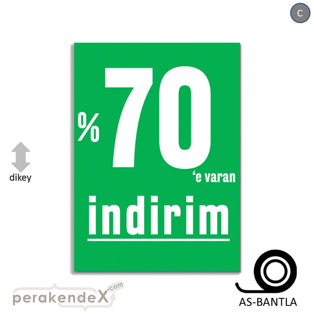 yüzde 70 e varan indirim POSTERİ -dikdörtgen,tek yön baskı
