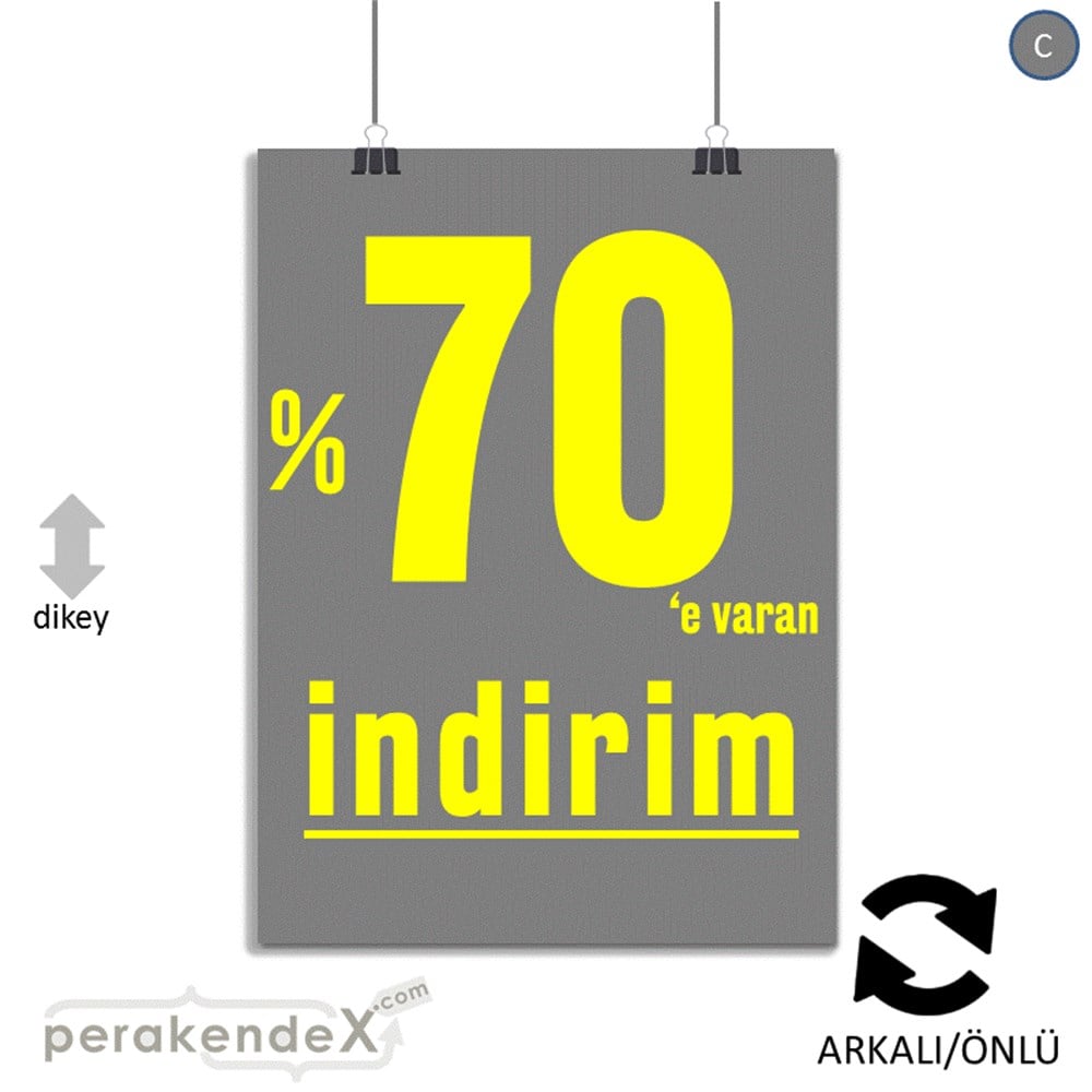 yüzde 70 e varan indirim POSTERİ -dikdörtgen,çift yön baskı