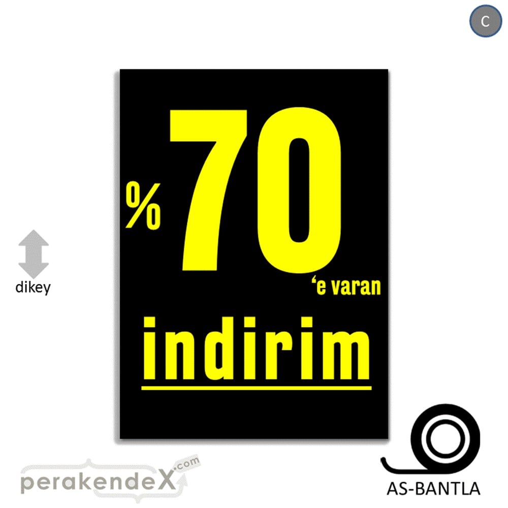 yüzde 70 e varan indirim POSTERİ -dikdörtgen,tek yön baskı