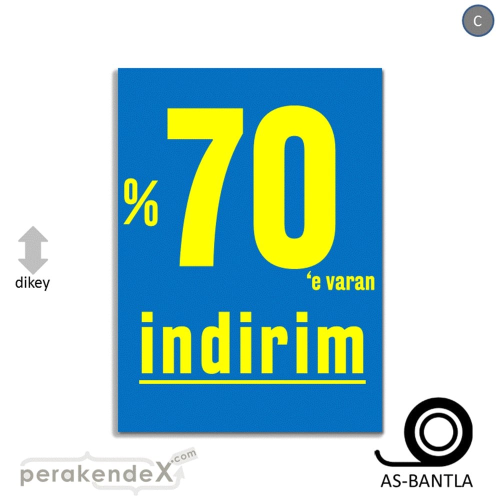 yüzde 70 e varan indirim POSTERİ -dikdörtgen,tek yön baskı