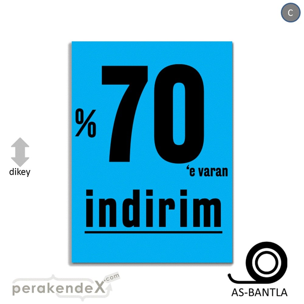 yüzde 70 e varan indirim POSTERİ -dikdörtgen,tek yön baskı