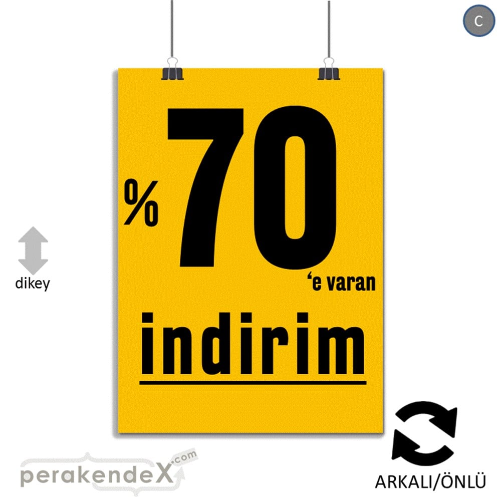 yüzde 70 e varan indirim POSTERİ -dikdörtgen,çift yön baskı