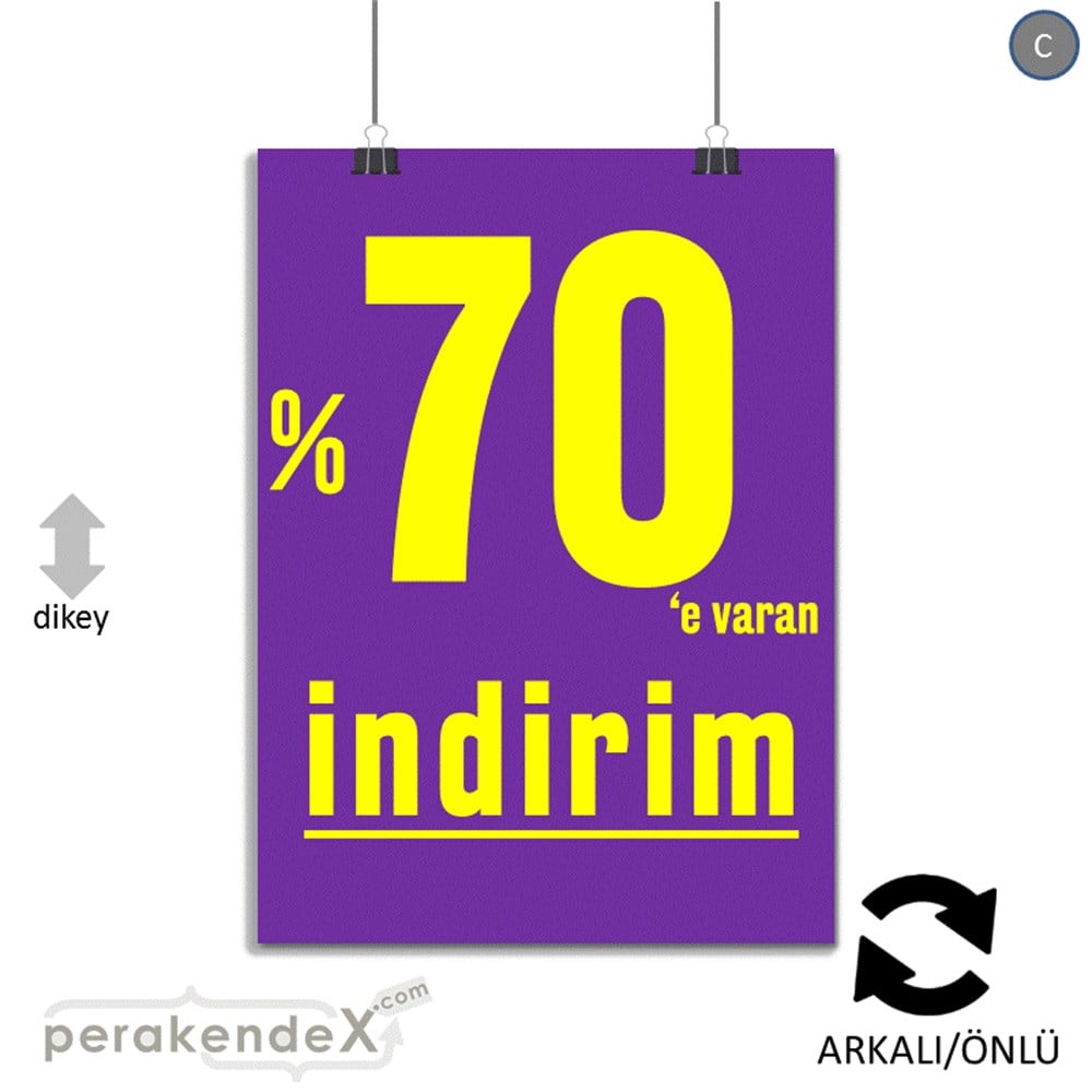 yüzde 70 e varan indirim POSTERİ -dikdörtgen,çift yön baskı