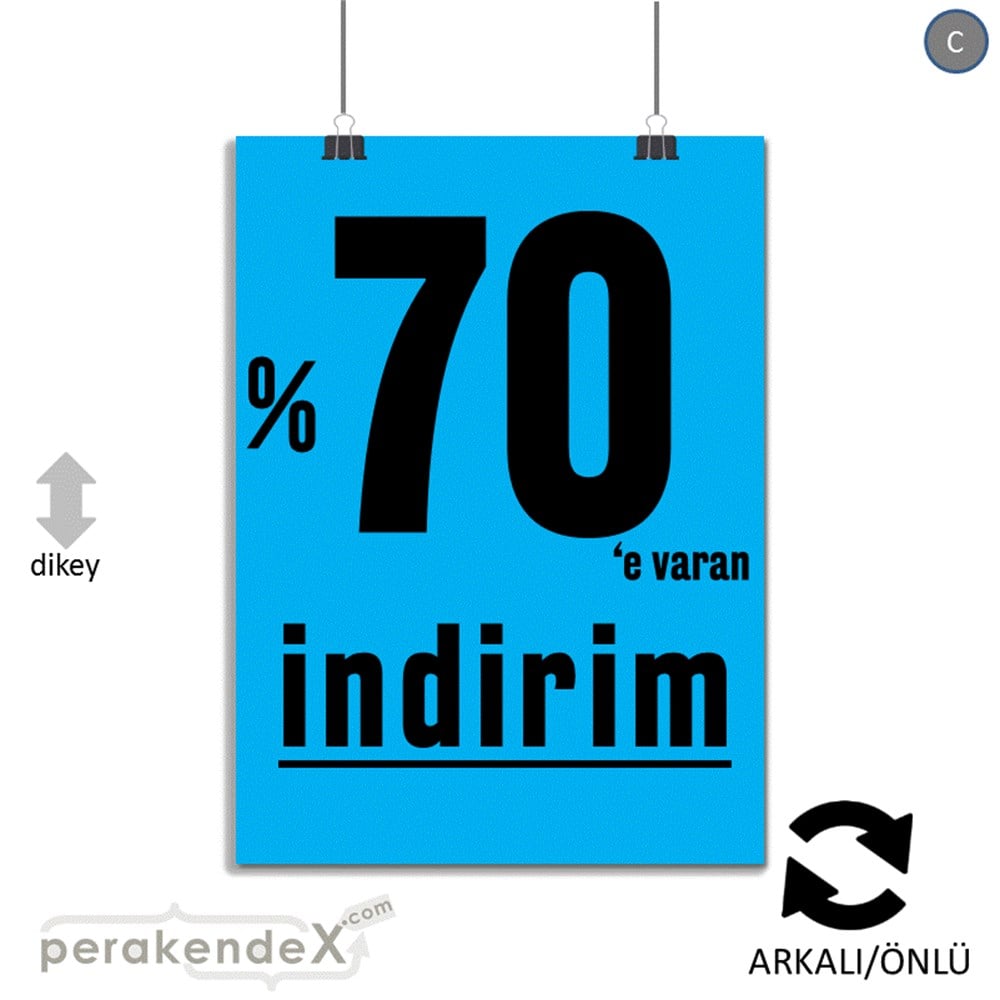 yüzde 70 e varan indirim POSTERİ -dikdörtgen,çift yön baskı