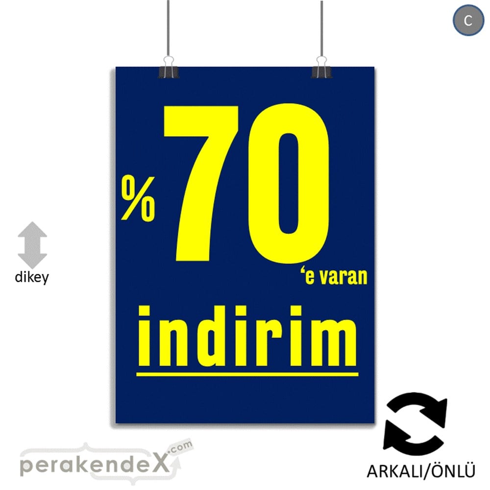 yüzde 70 e varan indirim POSTERİ -dikdörtgen,çift yön baskı