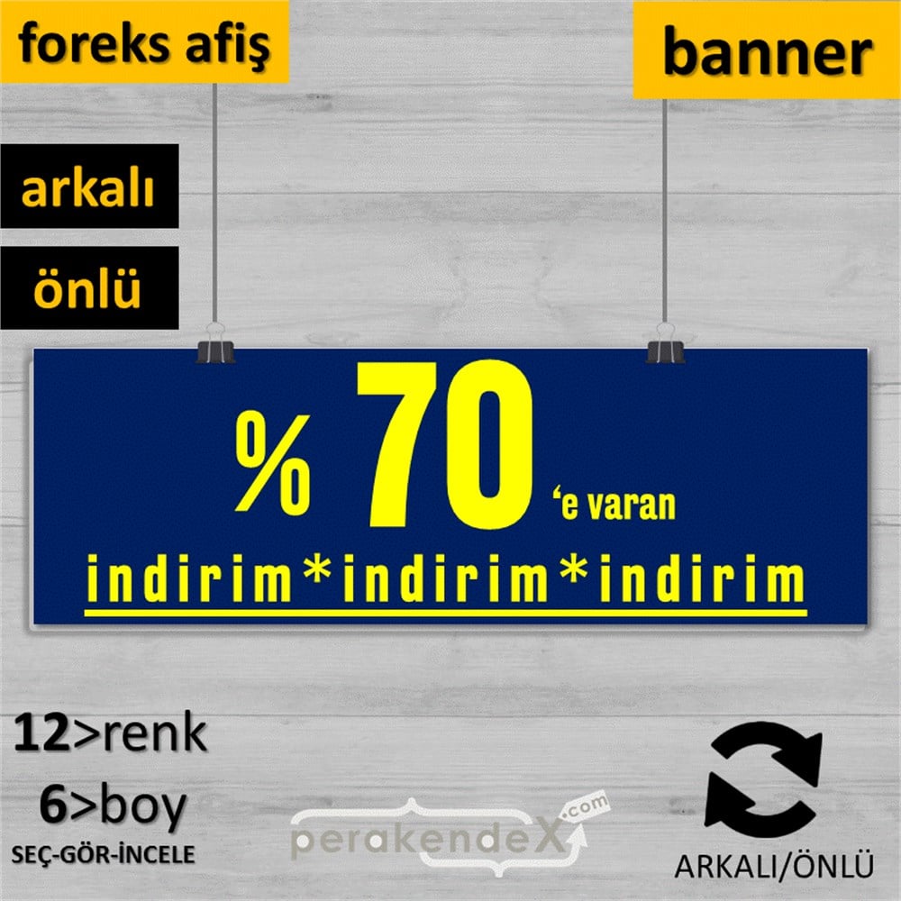 yüzde 70 e varan indirim SERT PLASTİK BANNER  -dikdörtgen,çift yön baskı