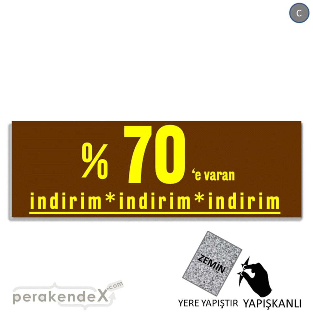 yüzde 70 e varan indirim YER ZEMİNE YAPIŞAN BANNER -dikdörtgen,tek yön baskı