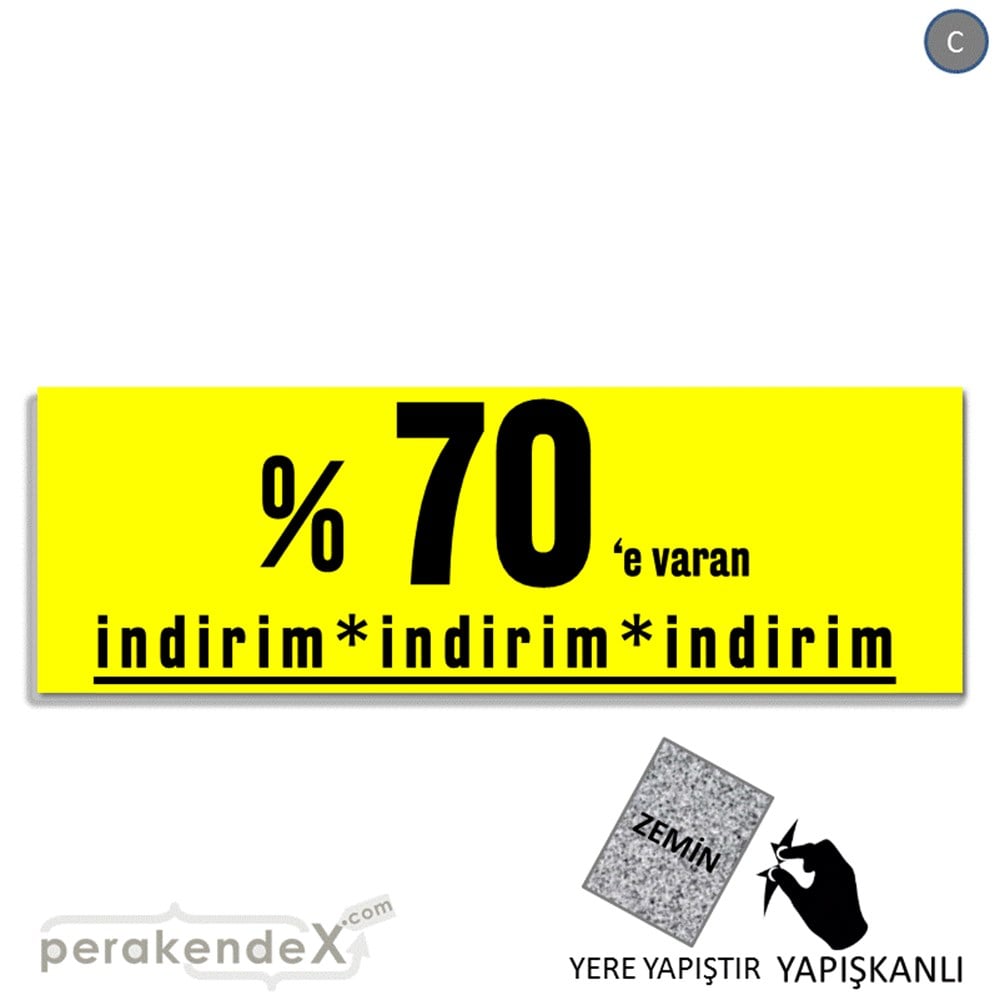 yüzde 70 e varan indirim YER ZEMİNE YAPIŞAN BANNER -dikdörtgen,tek yön baskı