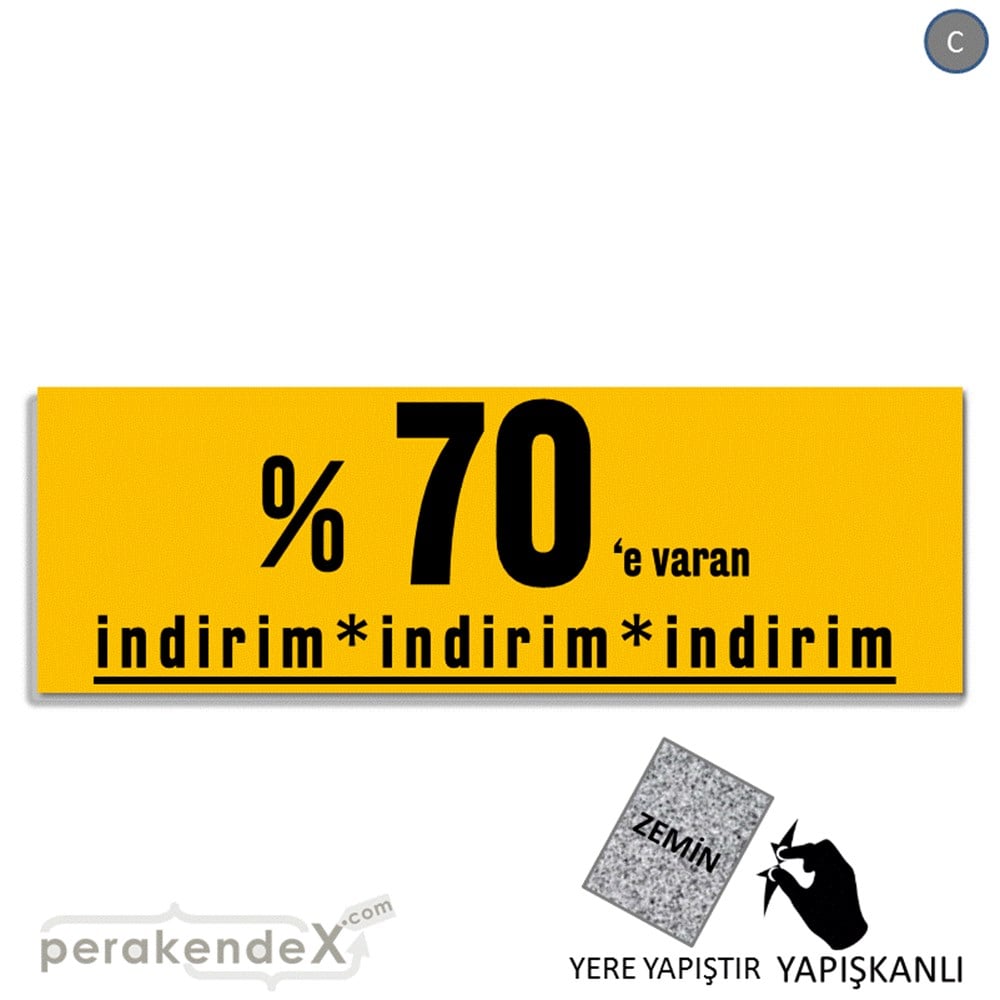 yüzde 70 e varan indirim YER ZEMİNE YAPIŞAN BANNER -dikdörtgen,tek yön baskı