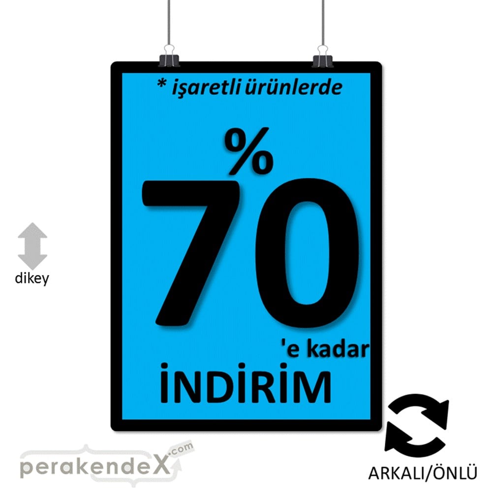 yüzde 70 indirim * işaretli ürünlerde SERT PLASTİK POSTER -dikdörtgen,çift yön baskı