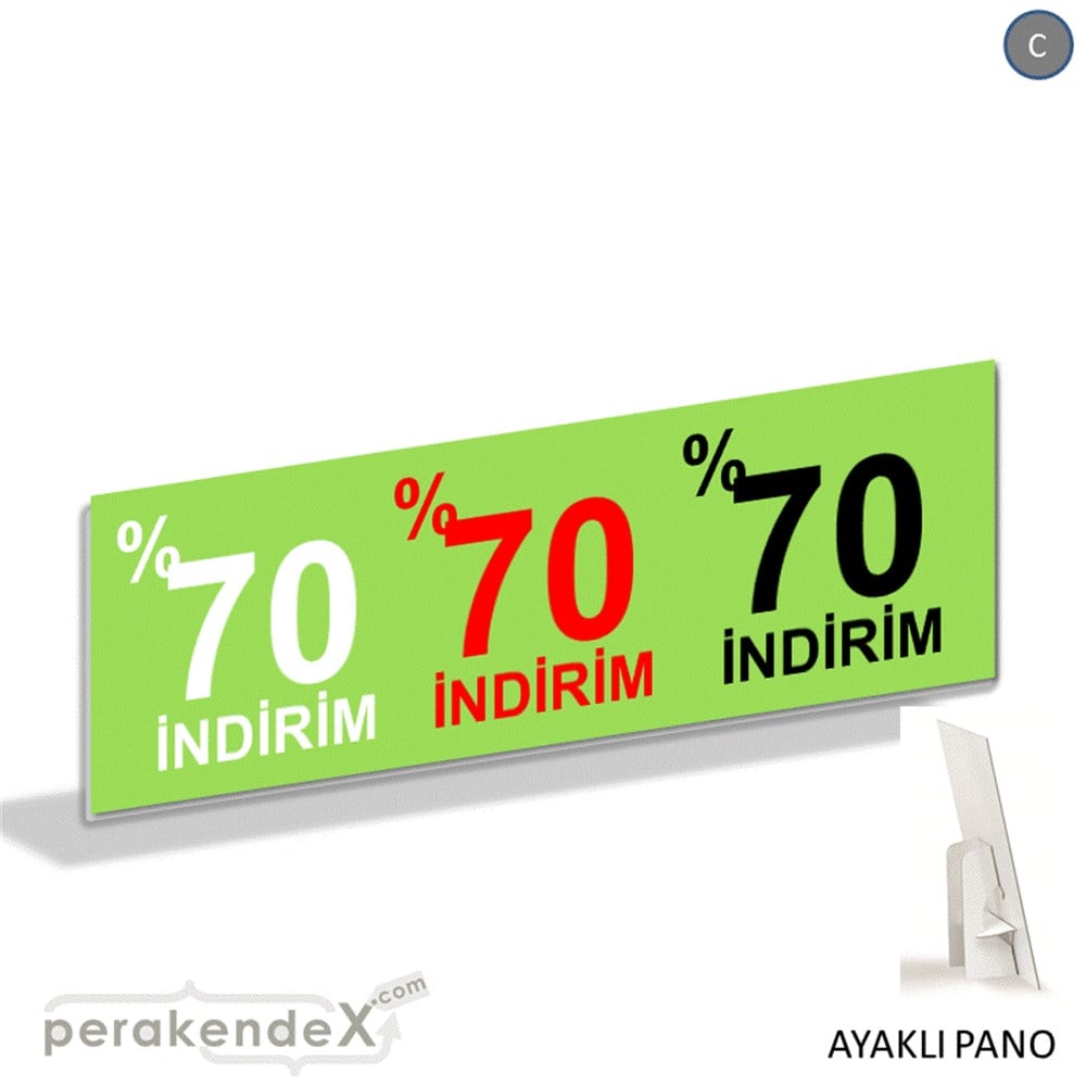 yüzde 70 indirim AYAKLI REKLAM BANNER -dikdörtgen,tek yön baskı