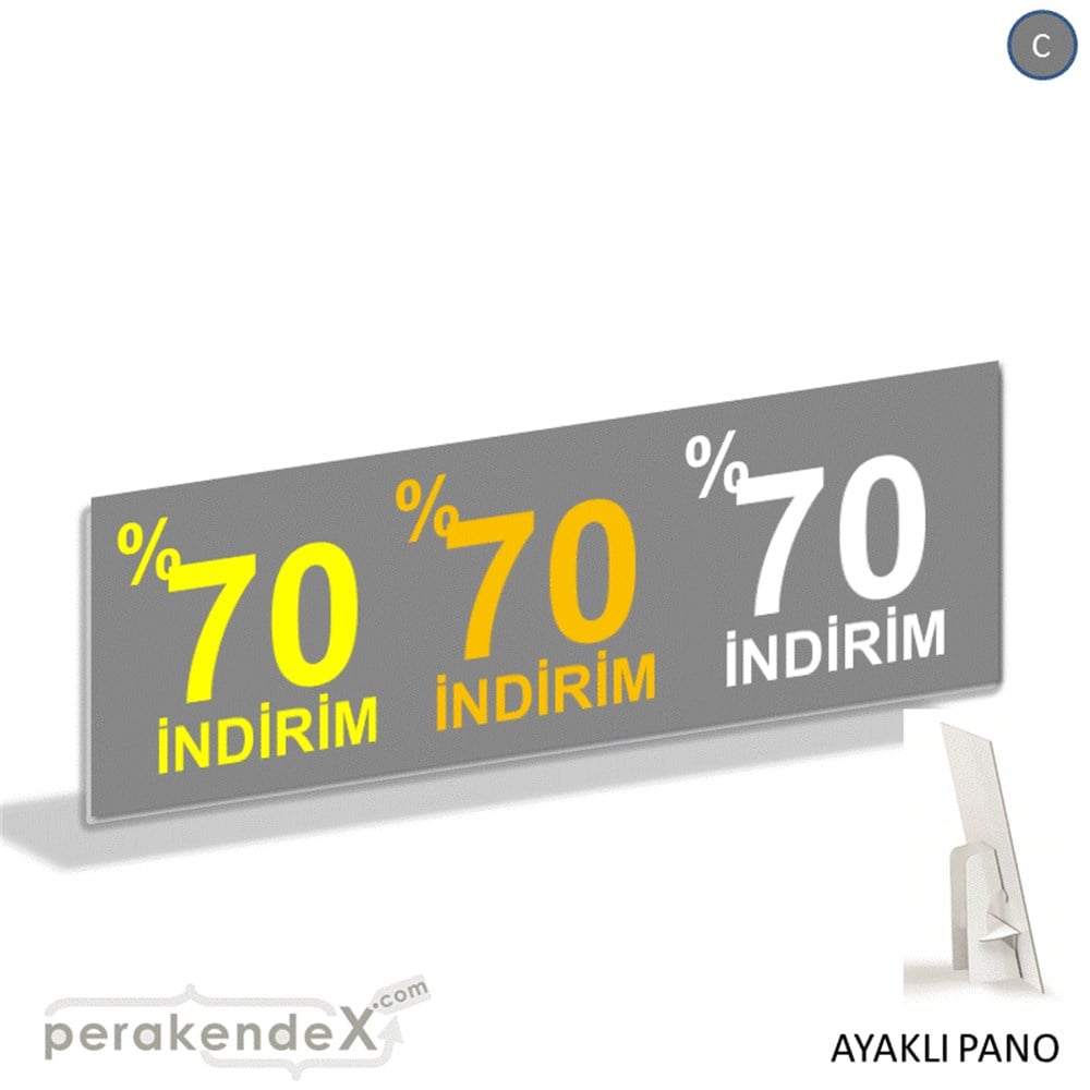 yüzde 70 indirim AYAKLI REKLAM BANNER -dikdörtgen,tek yön baskı