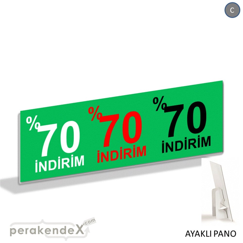 yüzde 70 indirim AYAKLI REKLAM BANNER -dikdörtgen,tek yön baskı