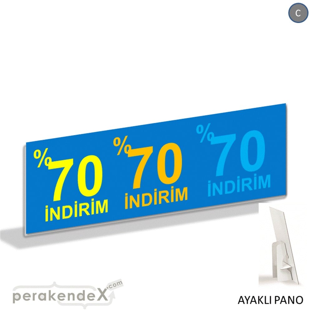 yüzde 70 indirim AYAKLI REKLAM BANNER -dikdörtgen,tek yön baskı